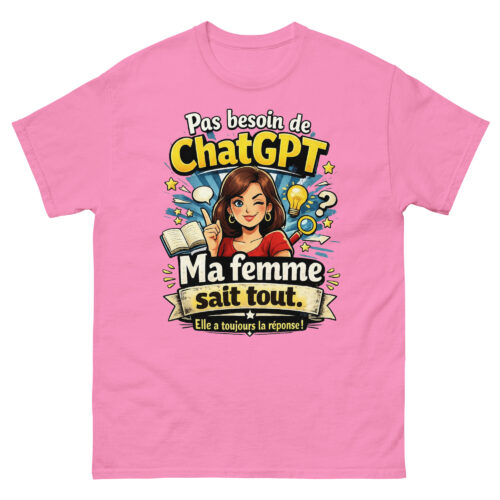 T-Shirt Homme Drôle Ma Femme Sait Tout – Image 15