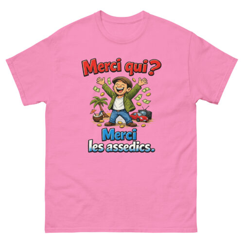 T-shirt Humour Homme Merci qui, merci les assedics – Image 8