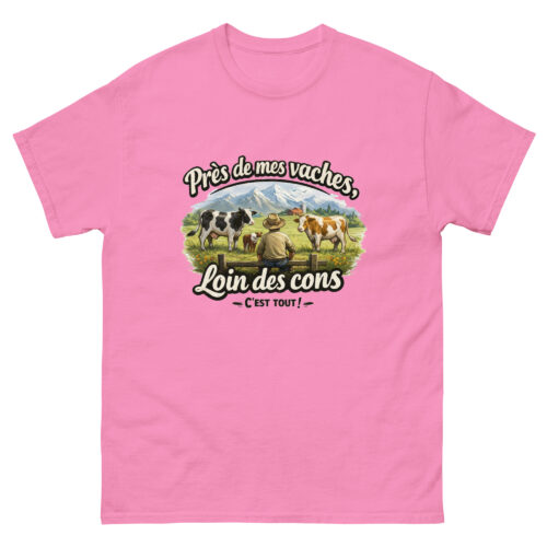 T-shirt Homme Drôle Près de mes vaches, loin des cons – Image 10