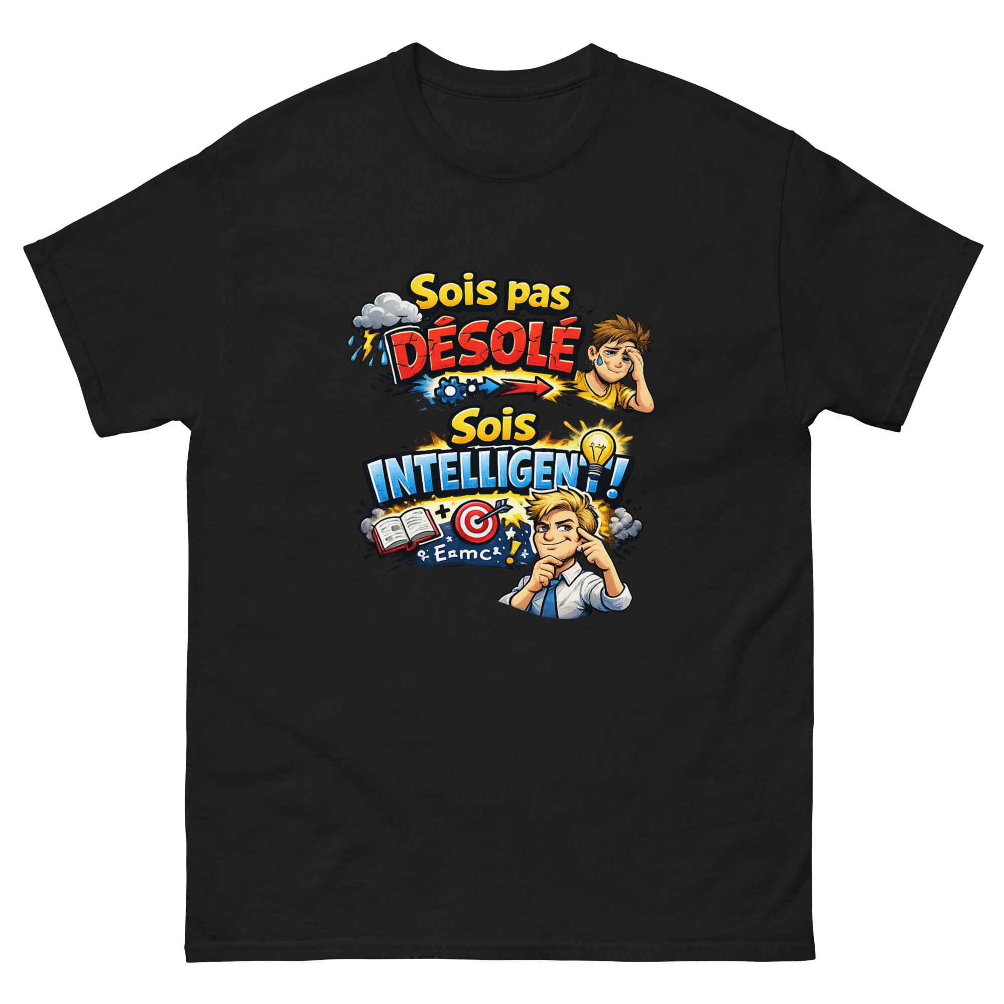 T-shirt Drôle Homme Sois pas désolé, sois intelligent