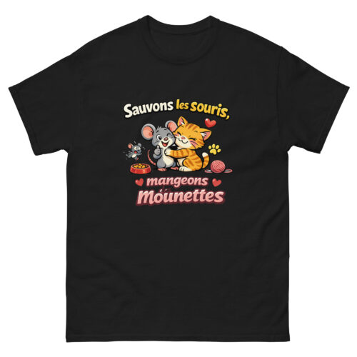 T-shirt Homme Drôle Sauvons les souris Mangeons des Mounettes – Image 2