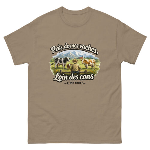 T-shirt Homme Drôle Près de mes vaches, loin des cons – Image 8