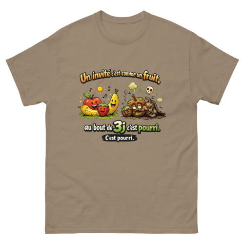 T-shirt Home Drôle Un invité c'est comme les fruits, au bout de 3j c'est pourri – Image 9