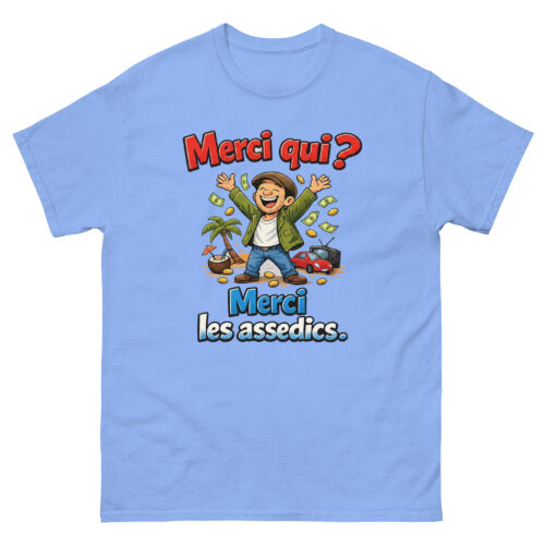 T-shirt Humour Homme Merci qui, merci les assedics – Image 9