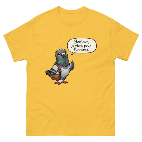 T-shirt Homme Humour Pigeon Je viens pour l'Annonce – Image 12