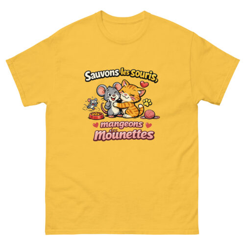 T-shirt Homme Drôle Sauvons les souris Mangeons des Mounettes – Image 12