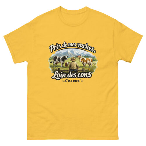 T-shirt Homme Drôle Près de mes vaches, loin des cons – Image 12