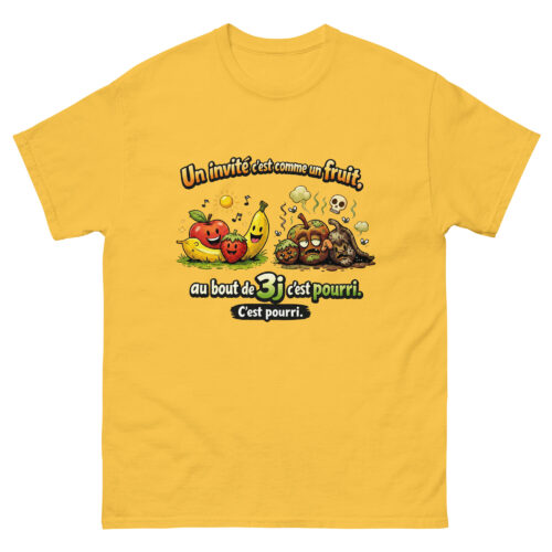 T-shirt Home Drôle Un invité c'est comme les fruits, au bout de 3j c'est pourri – Image 13