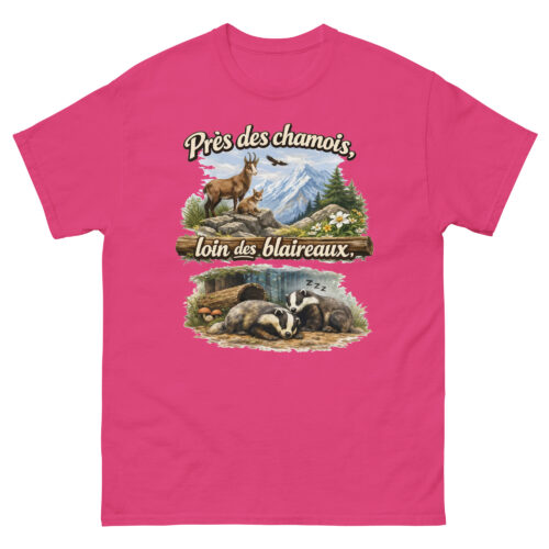T-shirt Homme Drôle Loin des Blaireaux près des chamois – Image 6