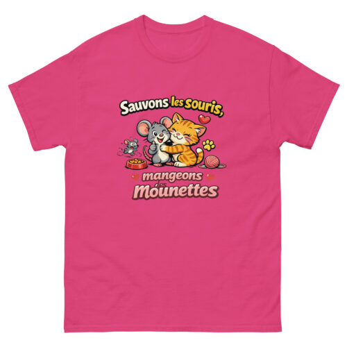 T-shirt Homme Drôle Sauvons les souris Mangeons des Mounettes – Image 7