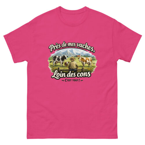 T-shirt Homme Drôle Près de mes vaches, loin des cons – Image 5