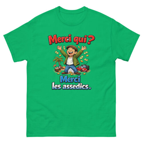 T-shirt Humour Homme Merci qui, merci les assedics – Image 7