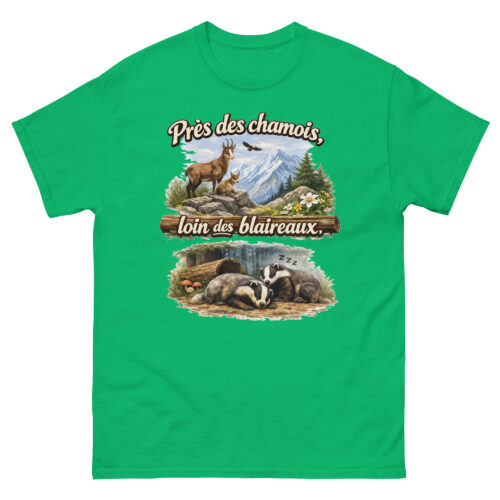 T-shirt Homme Drôle Loin des Blaireaux près des chamois – Image 8