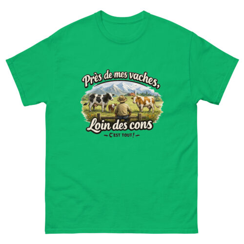 T-shirt Homme Drôle Près de mes vaches, loin des cons – Image 9