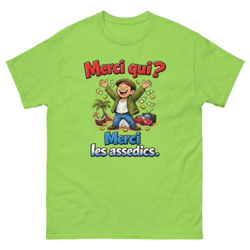 T-shirt Humour Homme Merci qui, merci les assedics – Image 10