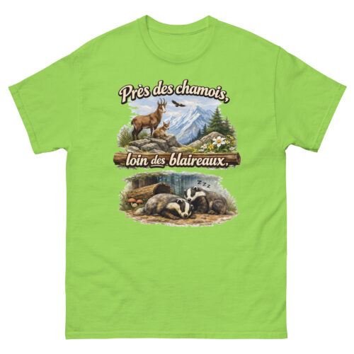 T-shirt Homme Drôle Loin des Blaireaux près des chamois – Image 11