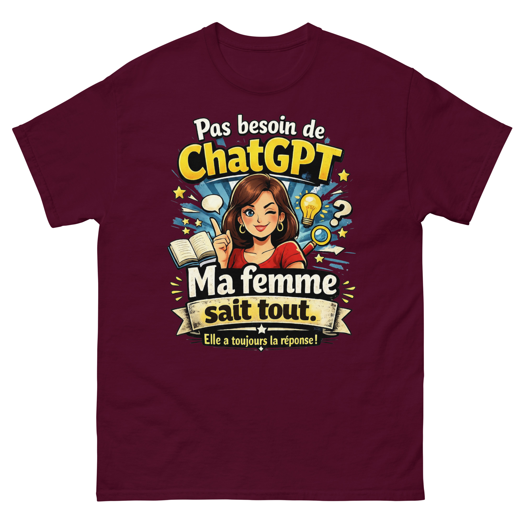 T-Shirt Homme Drôle Ma Femme Sait Tout