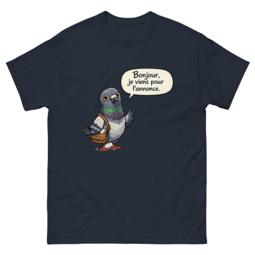 T-shirt Homme Humour Pigeon Je viens pour l'Annonce – Image 2