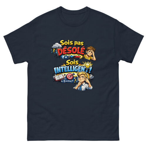 T-shirt Drôle Homme Sois pas désolé, sois intelligent – Image 2