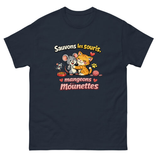 T-shirt Homme Drôle Sauvons les souris Mangeons des Mounettes – Image 3