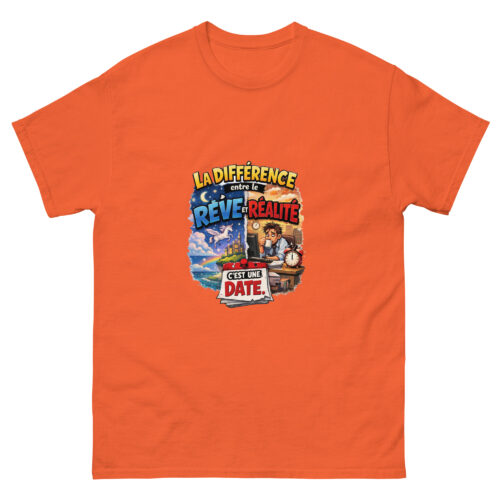 T-Shirt Homme Drôle La Différence en le Rêve et la Réalité – Image 8