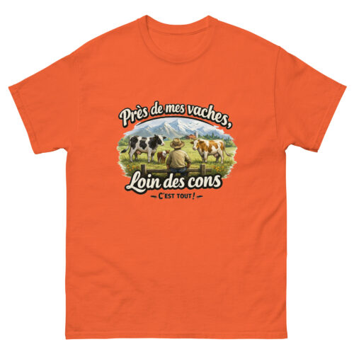 T-shirt Homme Drôle Près de mes vaches, loin des cons – Image 7