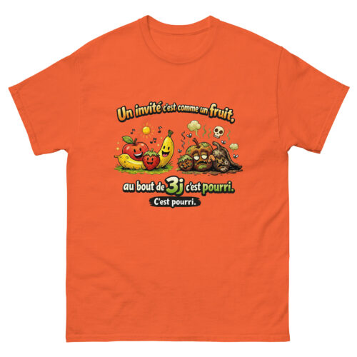 T-shirt Home Drôle Un invité c'est comme les fruits, au bout de 3j c'est pourri – Image 8