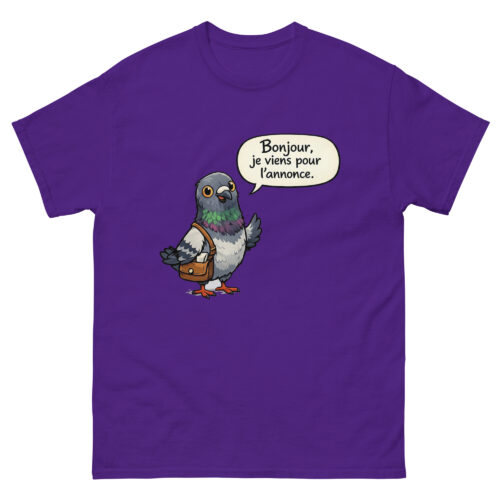T-shirt Homme Humour Pigeon Je viens pour l'Annonce – Image 3