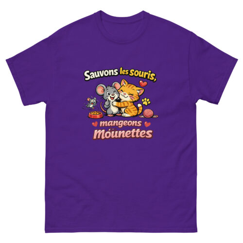 T-shirt Homme Drôle Sauvons les souris Mangeons des Mounettes – Image 4