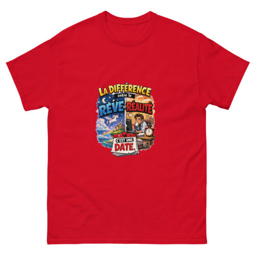 T-Shirt Homme Drôle La Différence en le Rêve et la Réalité – Image 6