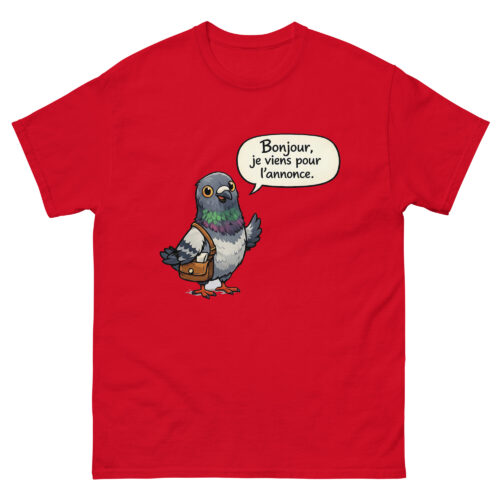T-shirt Homme Humour Pigeon Je viens pour l'Annonce – Image 4
