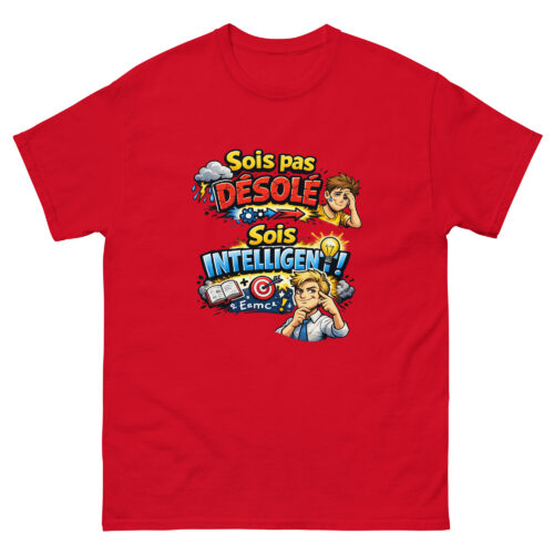 T-shirt Drôle Homme Sois pas désolé, sois intelligent – Image 4