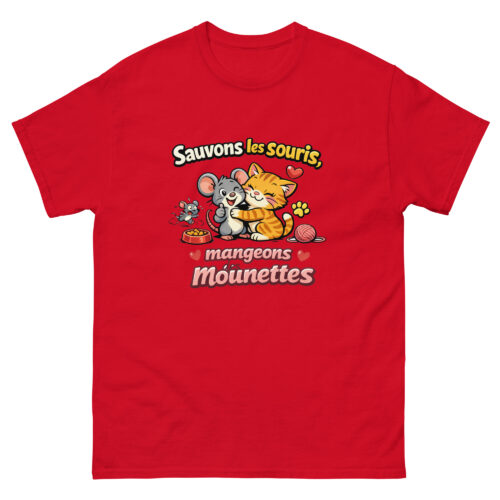T-shirt Homme Drôle Sauvons les souris Mangeons des Mounettes – Image 5