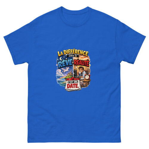 T-Shirt Homme Drôle La Différence en le Rêve et la Réalité – Image 7
