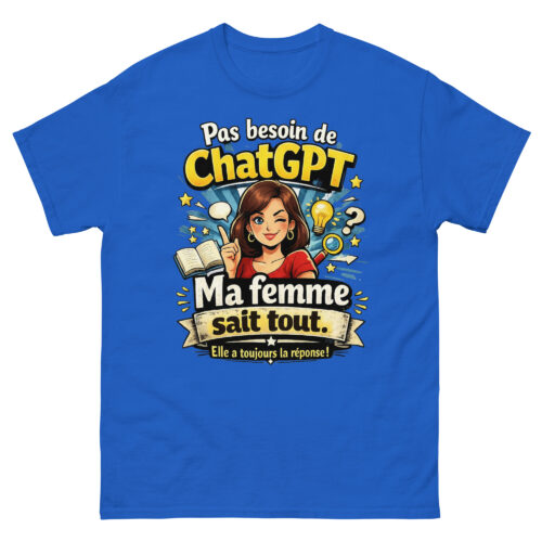 T-Shirt Homme Drôle Ma Femme Sait Tout – Image 7