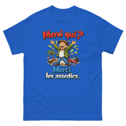 T-shirt Humour Homme Merci qui, merci les assedics – Image 4