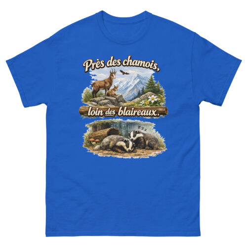 T-shirt Homme Drôle Loin des Blaireaux près des chamois – Image 5