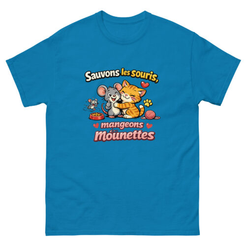 T-shirt Homme Drôle Sauvons les souris Mangeons des Mounettes – Image 6