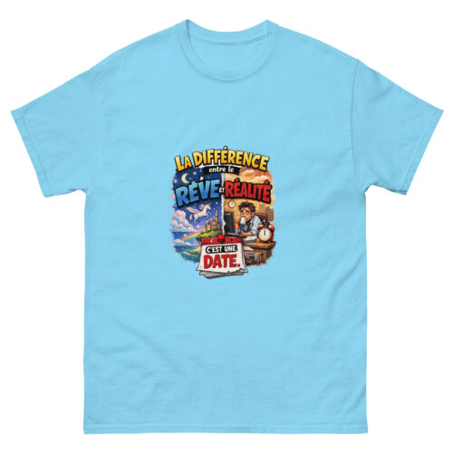 T-Shirt Homme Drôle La Différence en le Rêve et la Réalité – Image 12
