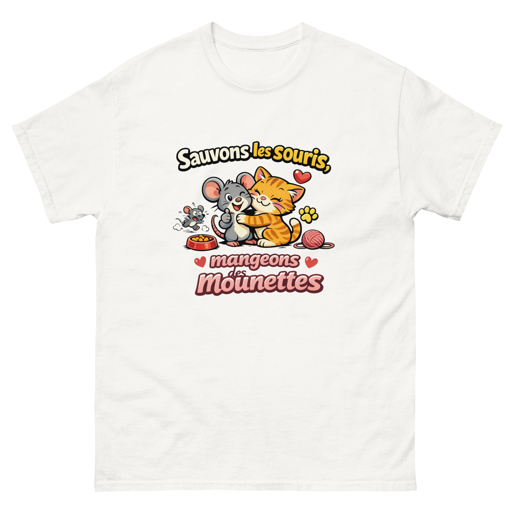 T-shirt Homme Drôle Sauvons les souris Mangeons des Mounettes