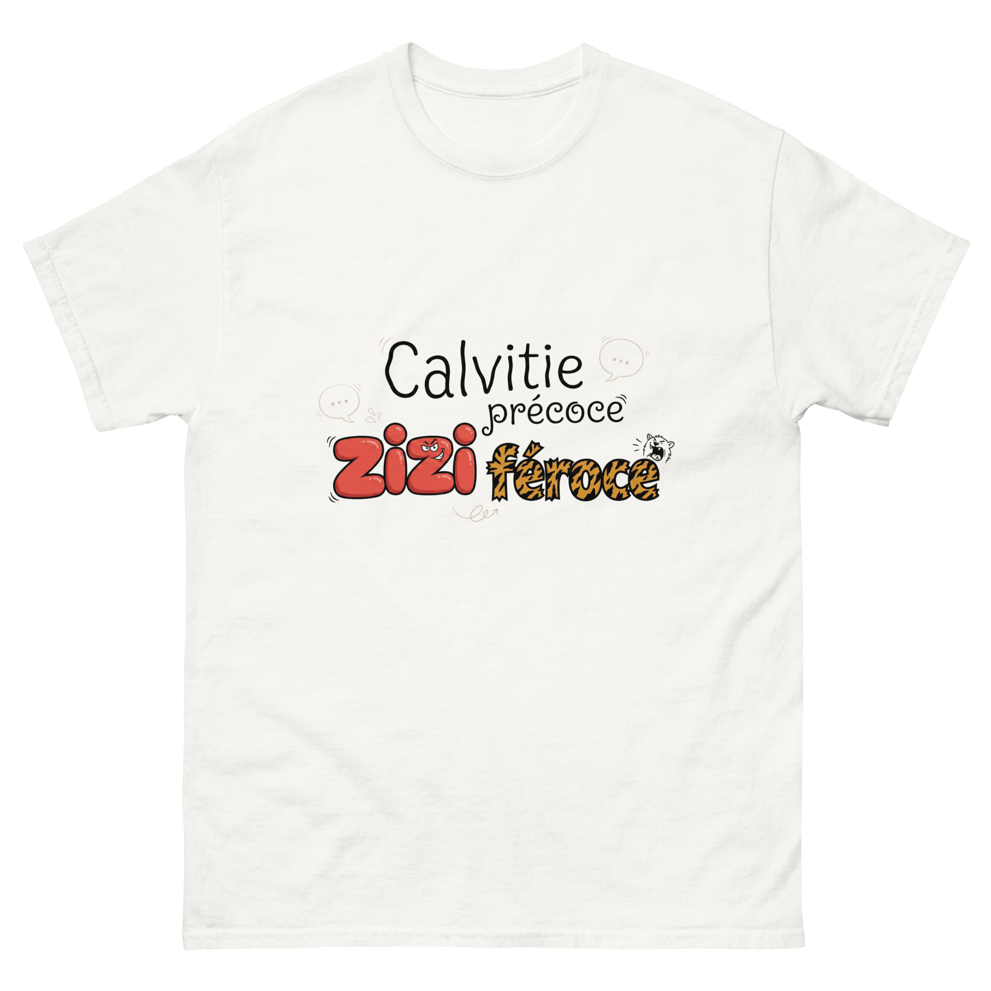 T-shirt Drôle Homme Calvitie précoce, Zizi féroce