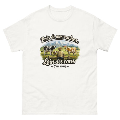 T-shirt Homme Drôle Près de mes vaches, loin des cons – Image 13